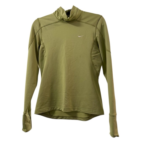 Nike Dri-FIT Long Sleeve Half Turtleneck Pullover Olive Green - Picture 1 of 4